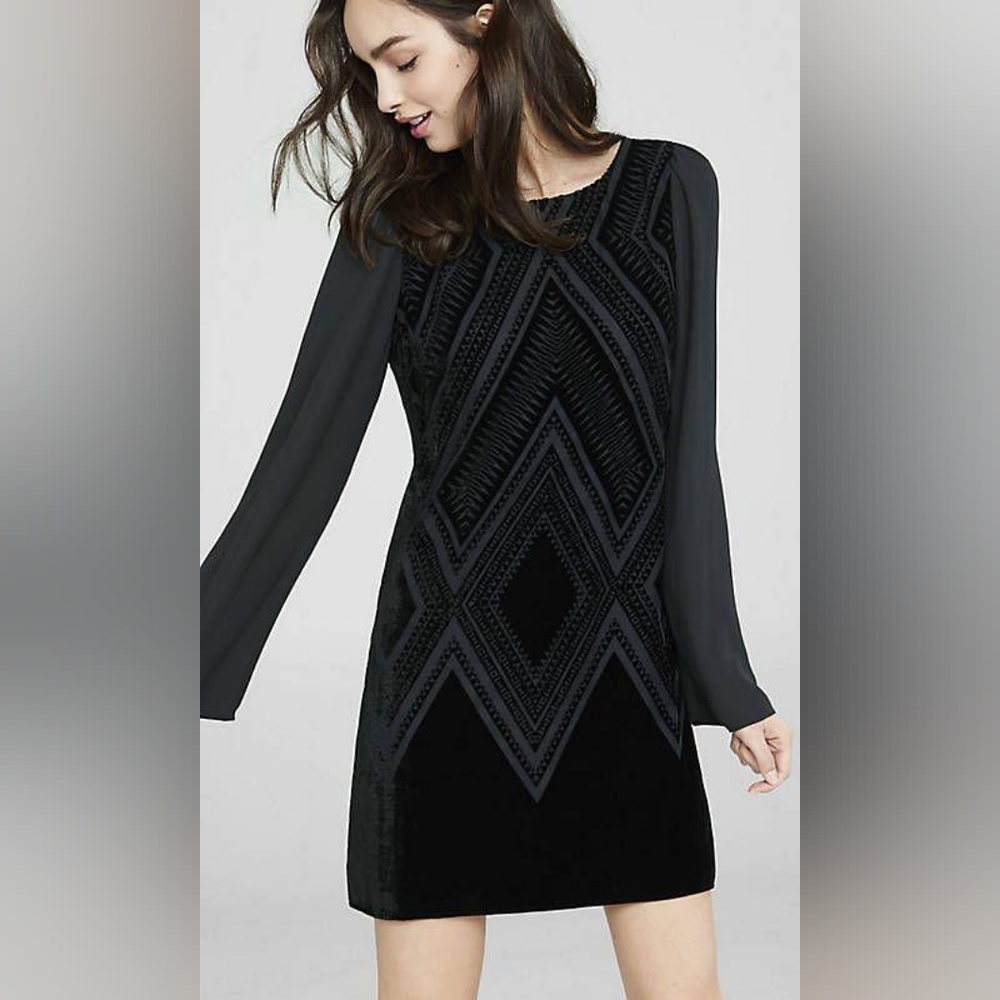 Express burnout velvet mini dress, size